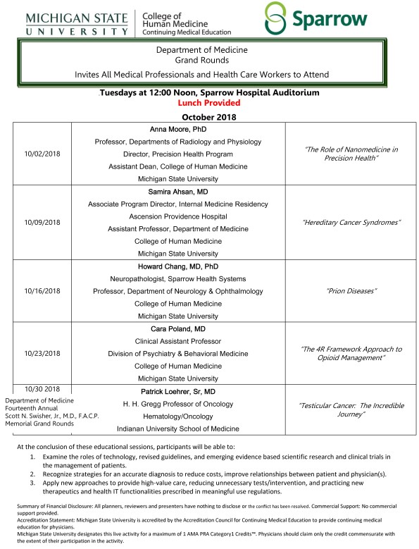 grand rounds on tuesdays at noon